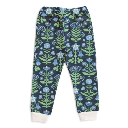 Sweatpants - Blockprint Floral Blue & Green