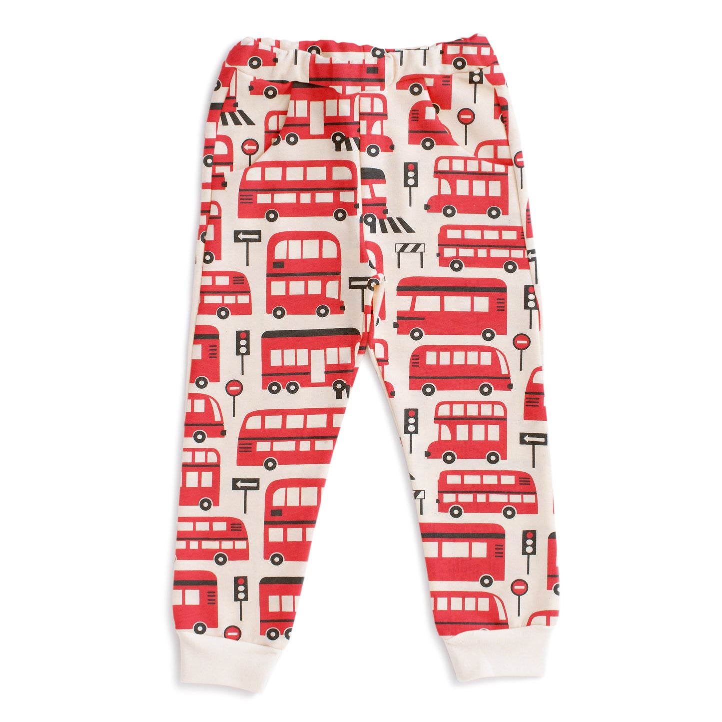 Sweatpants - Double-Decker Buses Red