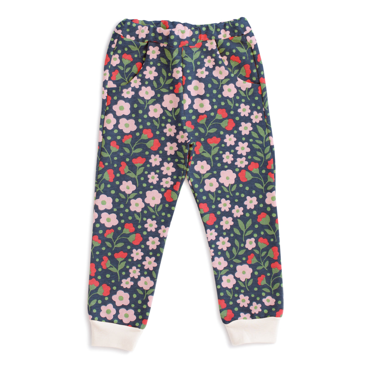 Sweatpants - Garden Blooms Navy & Pink