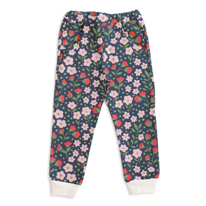 Sweatpants - Garden Blooms Navy & Pink