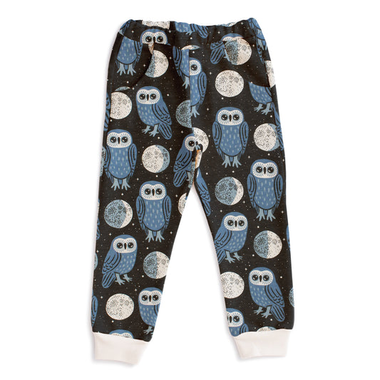 Sweatpants - Midnight Owls Charcoal & Blue