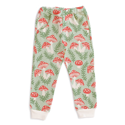 Sweatpants - Toadstools Green & Red