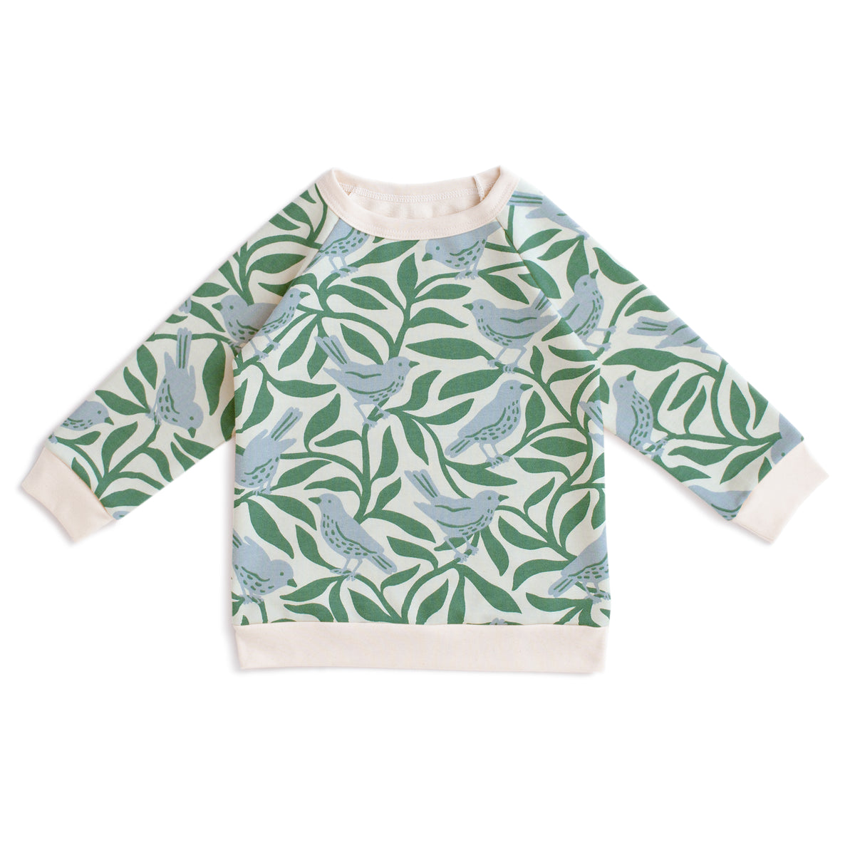 Sweatshirt - Birds on Branches Blue & Green