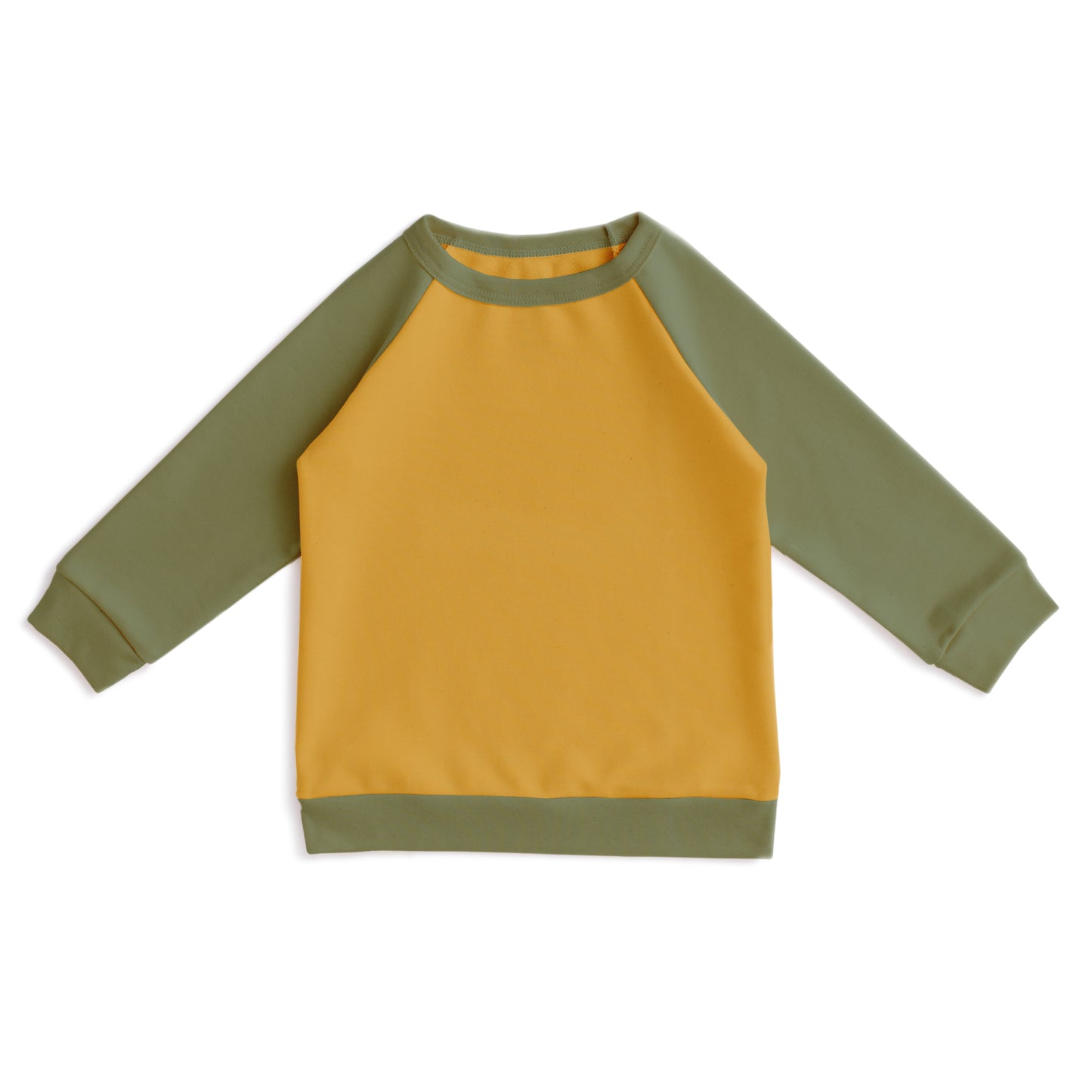 Color Block Sweatshirt - Ochre & Forest Green