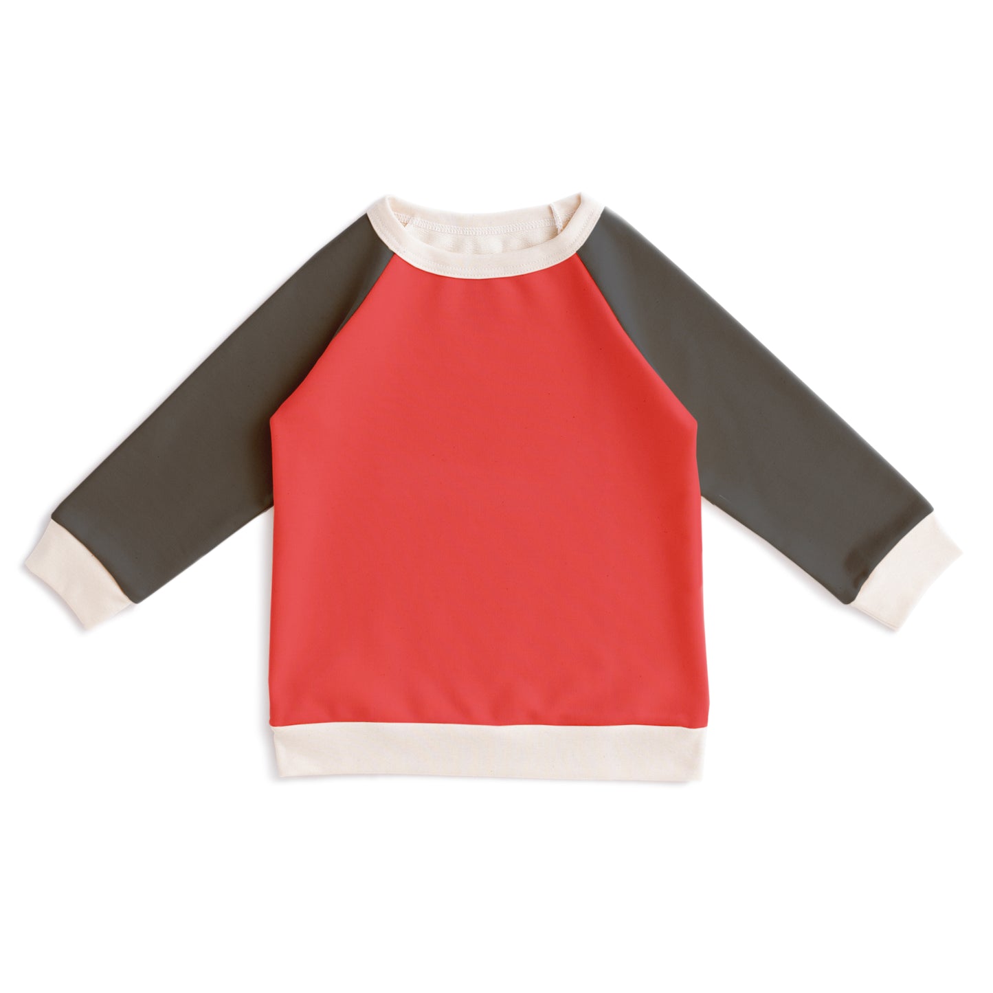 Color Block Sweatshirt - Scarlet Red & Charcoal