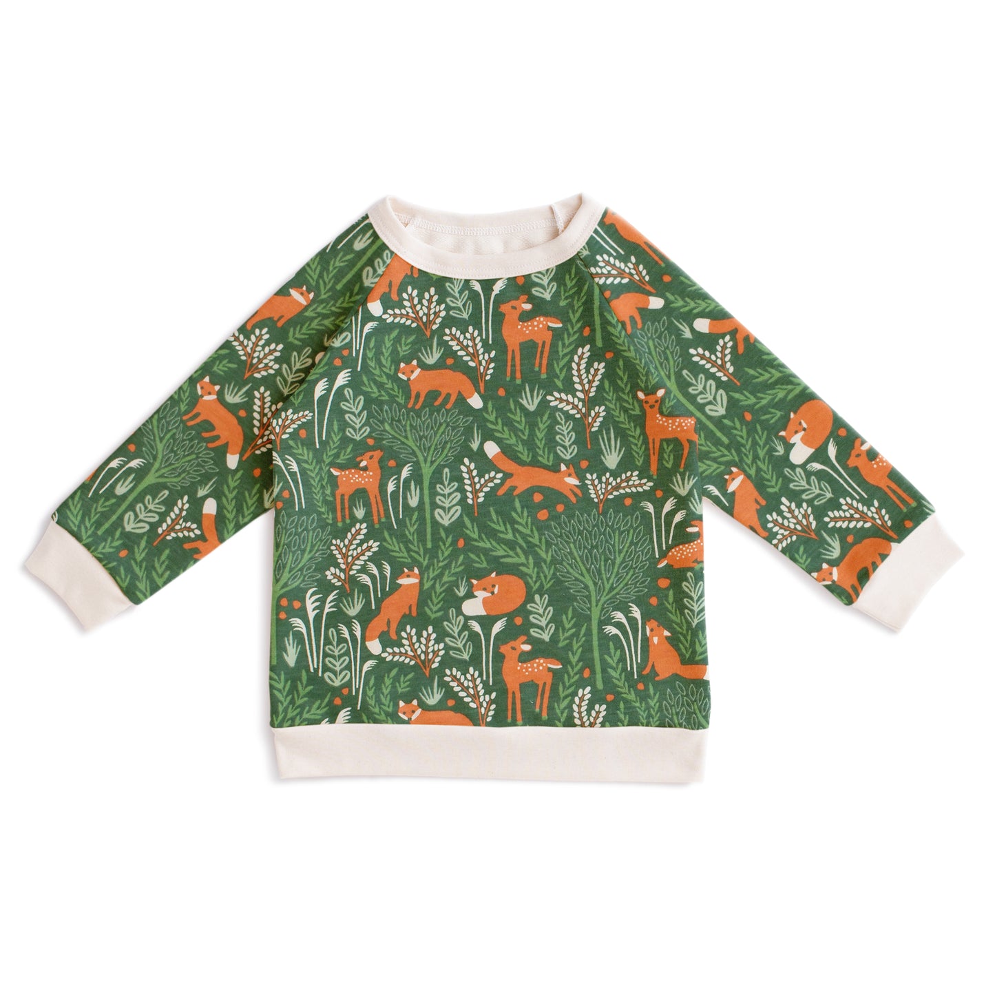 Sweatshirt - Deer & Foxes Green