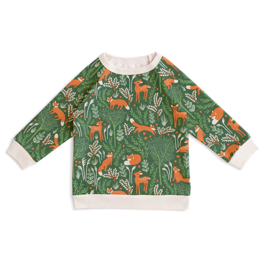 Sweatshirt - Deer & Foxes Green