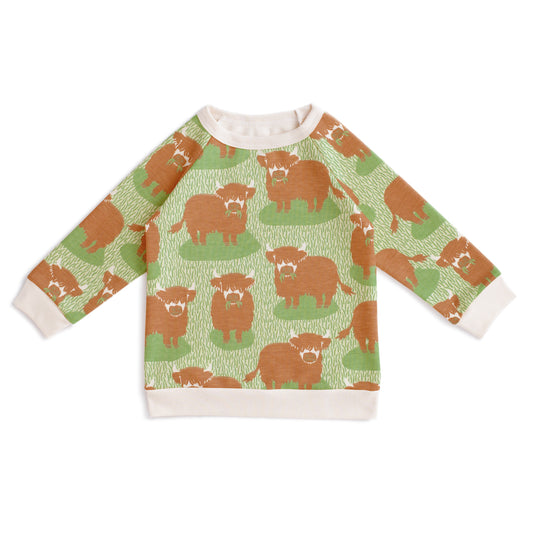 Sweatshirt - Highland Cows Green