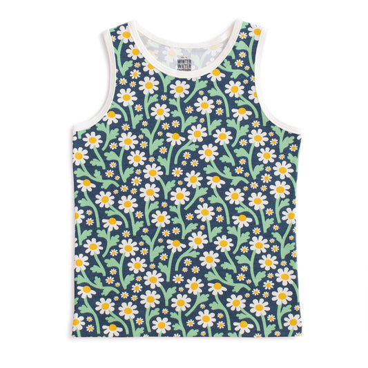 Tank Top - Bold Daisies Navy