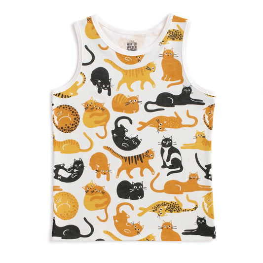 Tank Top - Cat Friends Gold & Yellow