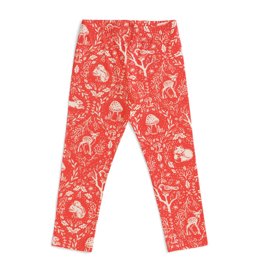 Leggings - Animal Tapestry Red