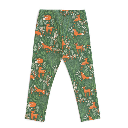 Baby Leggings - Deer & Foxes Green