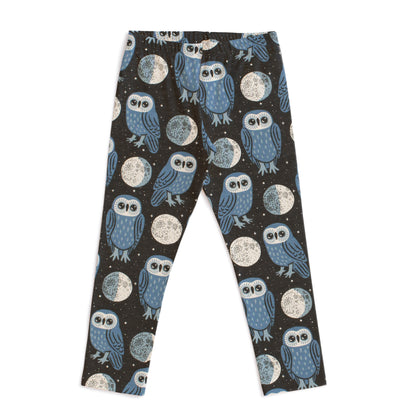 Baby Leggings - Midnight Owls Charcoal & Blue