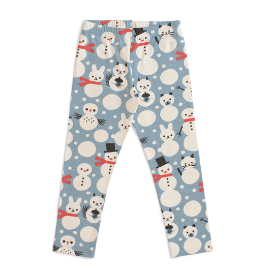 Leggings - Snow Creatures Blue