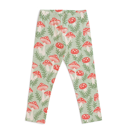 Baby Leggings - Toadstools Green & Red