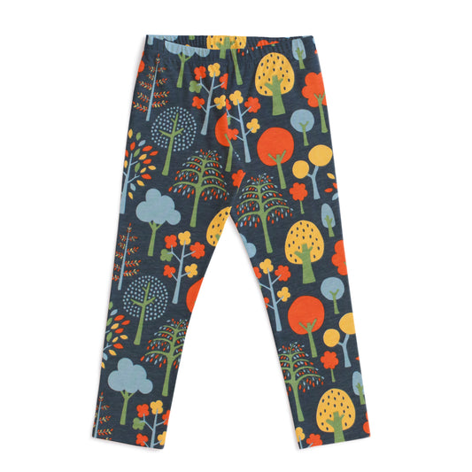 Baby Leggings - Trees Navy & Green