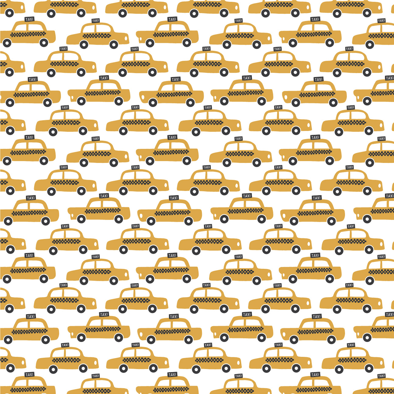 Fitted Crib Sheet - Taxi Cabs Yellow