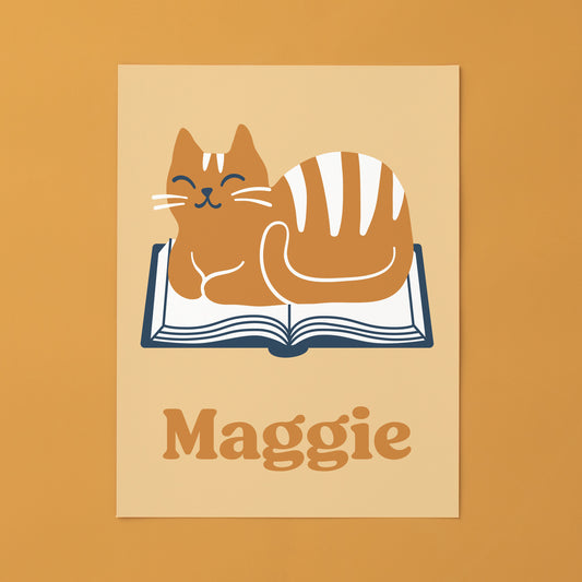 Customized Wall Art - Book Cat