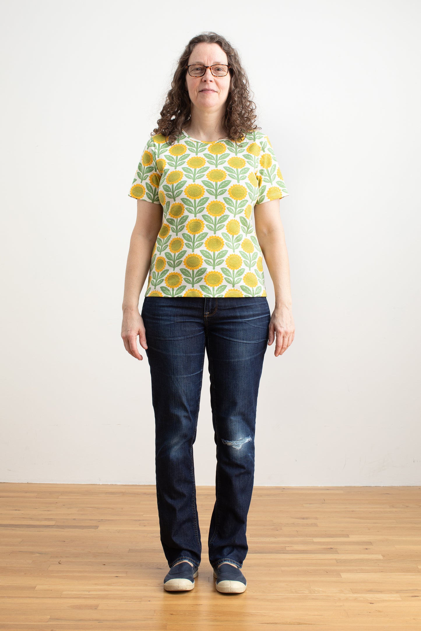 Austin Top - Sunflowers Green