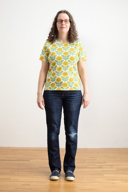 Austin Top - Sunflowers Green
