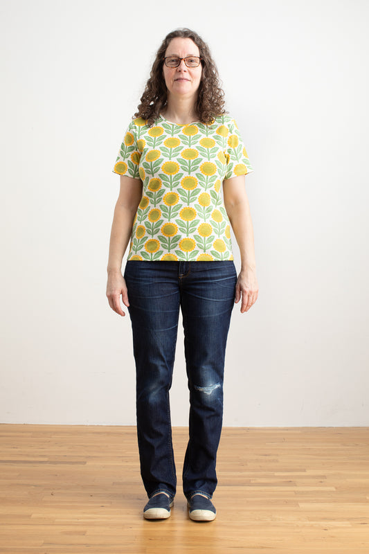 Austin Top - Sunflowers Green