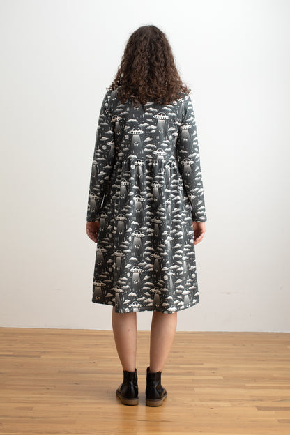 Copenhagen Dress - Aliens Charcoal