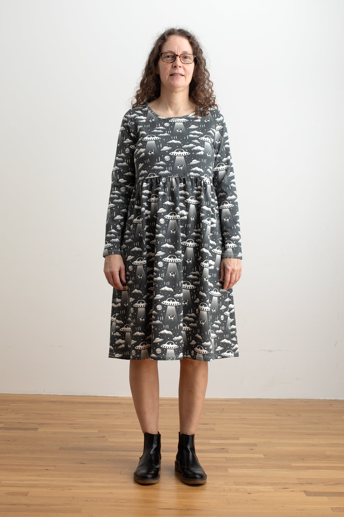 Copenhagen Dress - Aliens Charcoal