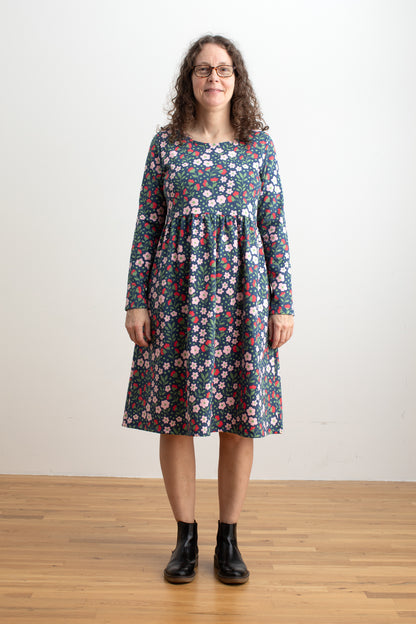Copenhagen Dress - Garden Blooms Navy & Pink