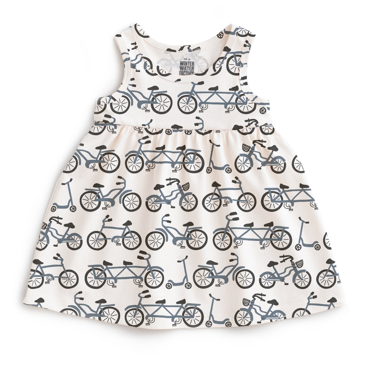 Alna Baby Dress - Bikes Slate Blue