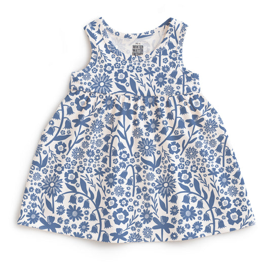 Alna Baby Dress - Dutch Floral Delft Blue