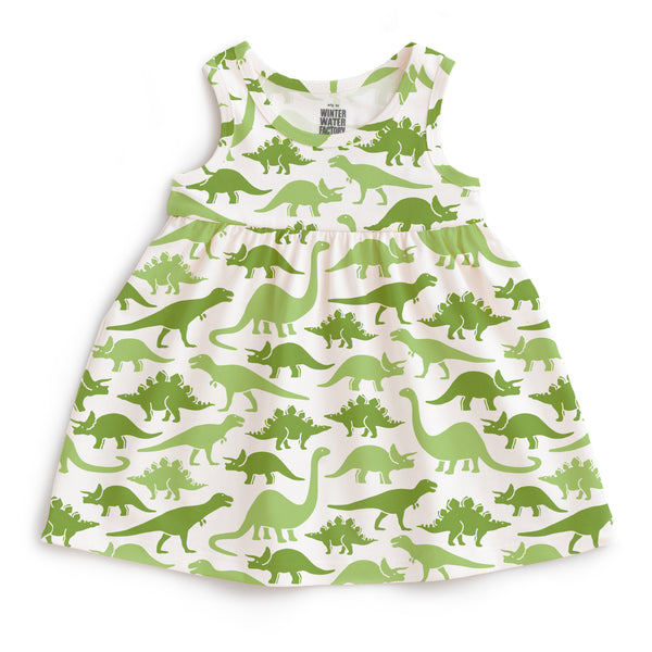 Alna Baby Dress - Dinosaurs Green