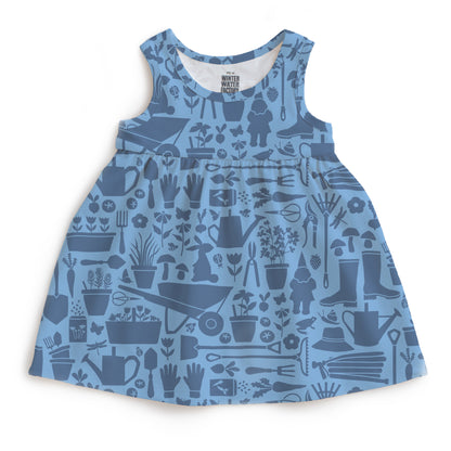 Alna Baby Dress - Garden Tools Blue