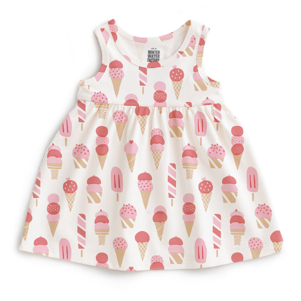 Alna Baby Dress - Ice Cream Red & Pink