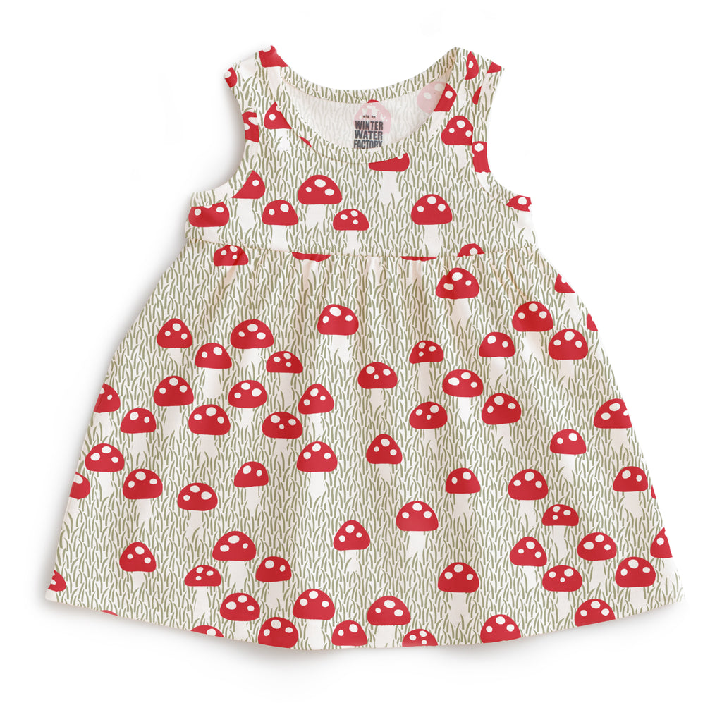 Alna Baby Dress - Mushrooms Sage