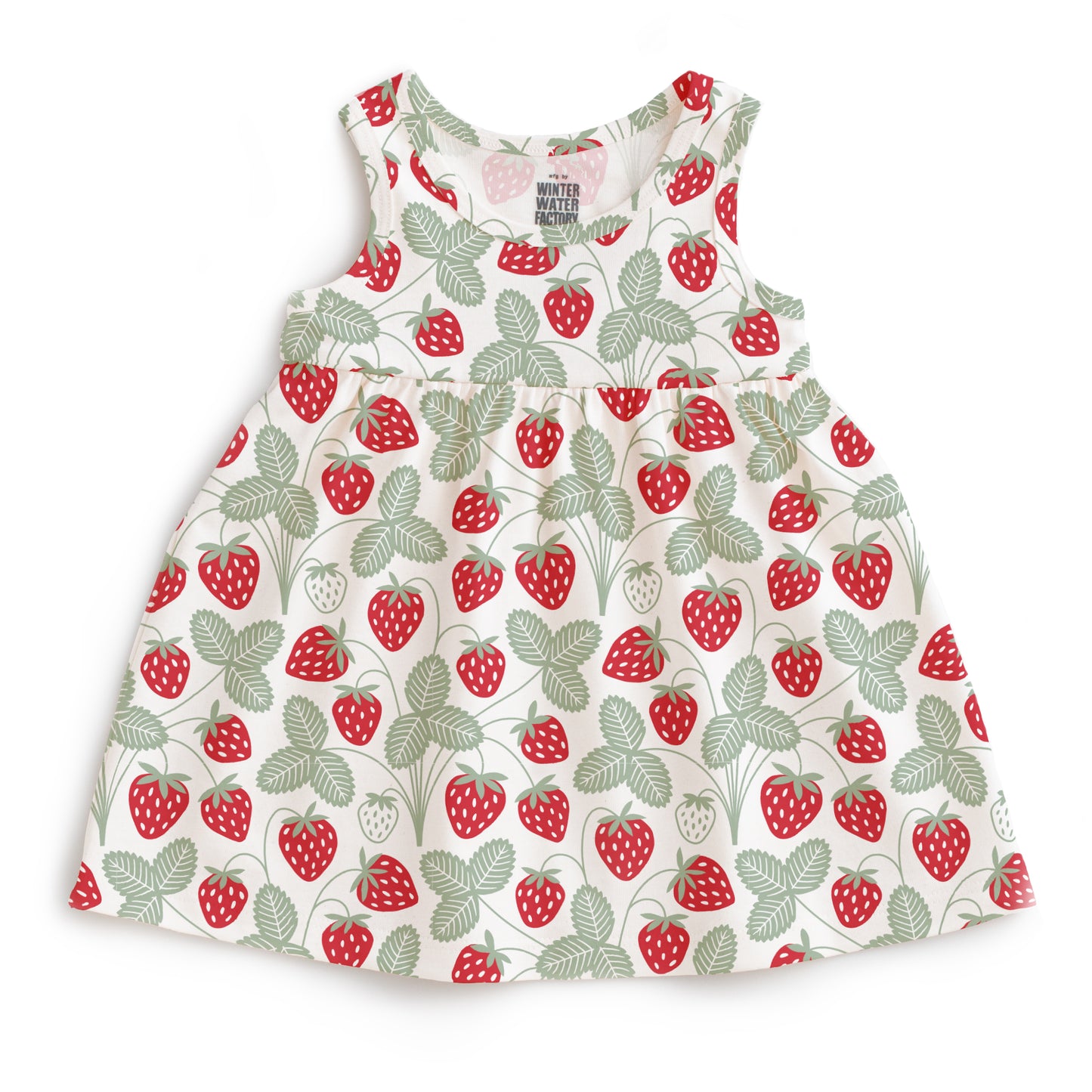 Alna Baby Dress - Strawberries Red & Green