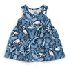 Alna Baby Dress - Tropical Birds Navy