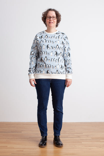 Adult Sweatshirt - Penguins Pale Blue