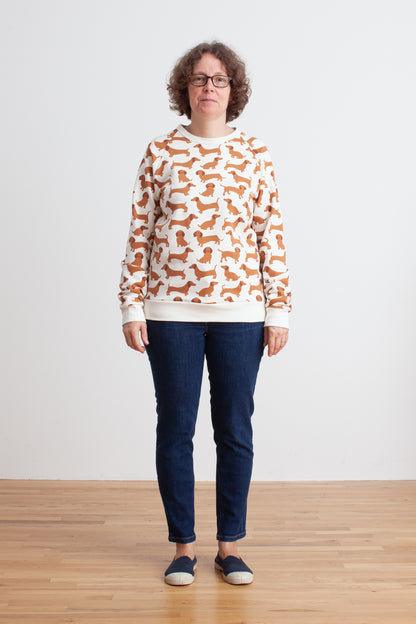 Adult Sweatshirt - Dachshunds Brown