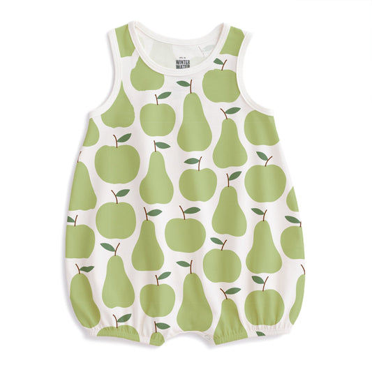 Bubble Romper - Apples & Pears Green