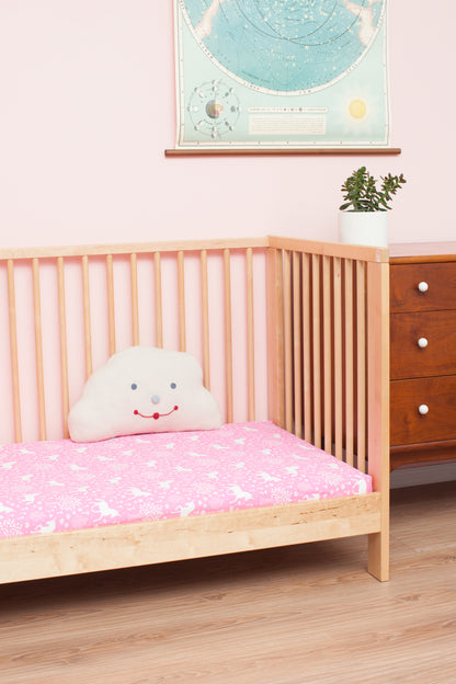 Fitted Crib Sheet - Magical Forest Pink