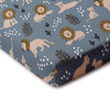 Fitted Crib Sheet - Lions Slate Blue