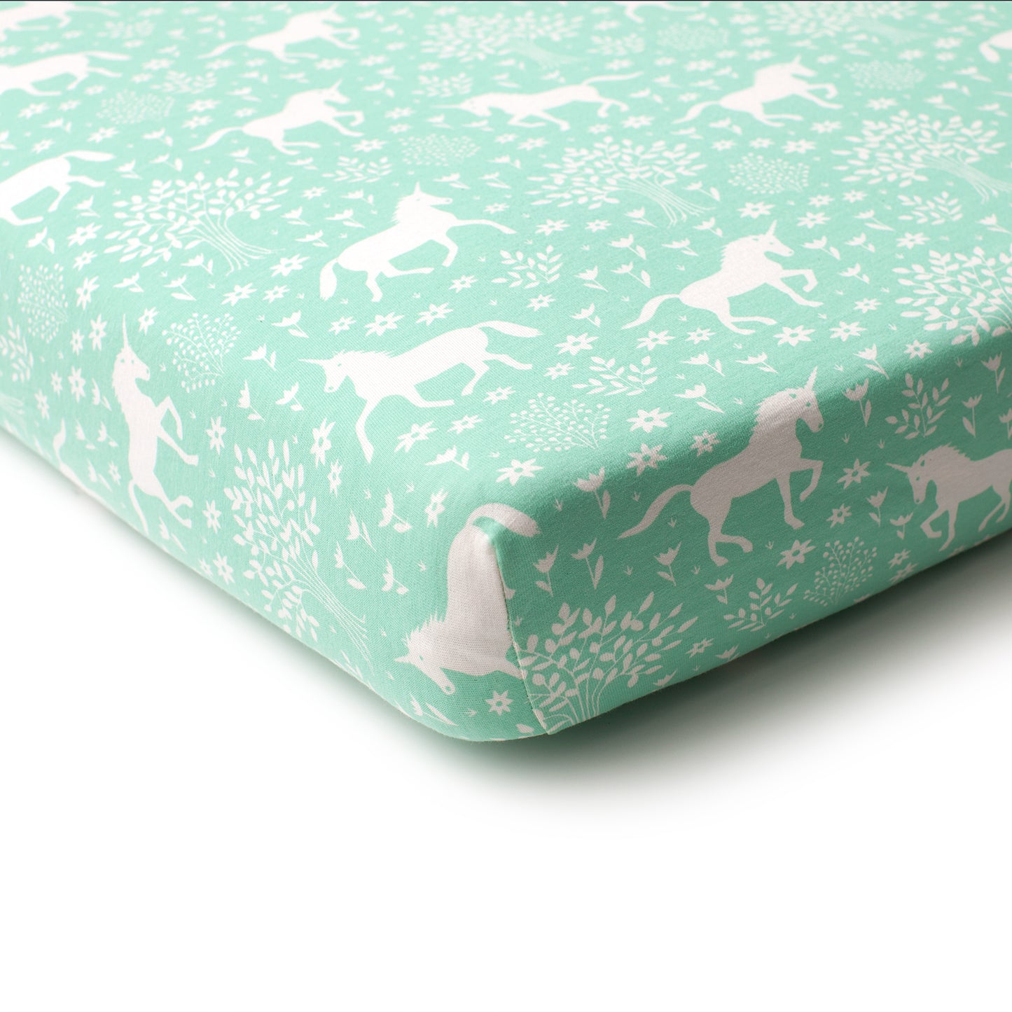 Fitted Crib Sheet - Magical Forest Mint