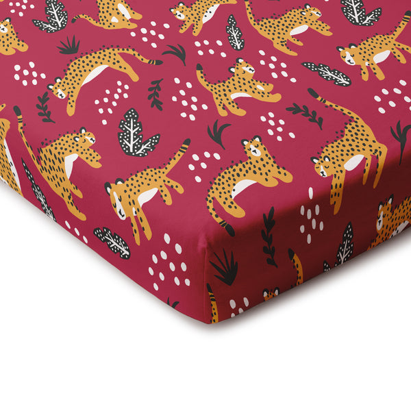 Fitted Crib Sheet - Wildcats Plum