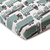 Fitted Crib Sheet - Big Rigs Surf Blue