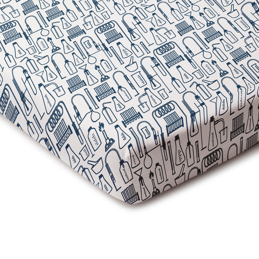 Fitted Crib Sheet - Chemistry Navy