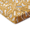 Fitted Crib Sheet - Musical Instruments Ochre