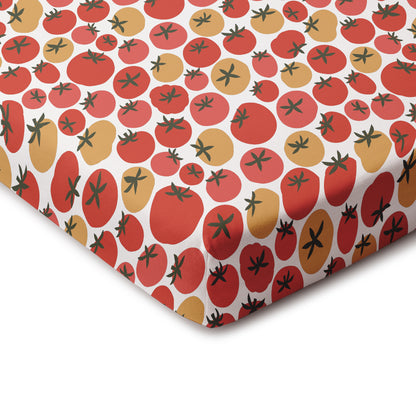 Fitted Crib Sheet - Tomatoes Red & Yellow