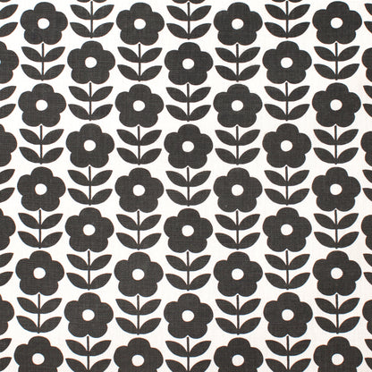 Belgian Linen Pillow Case - Danish Flowers Charcoal