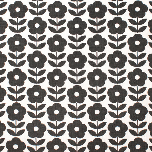 Belgian Linen - Danish Flowers Charcoal