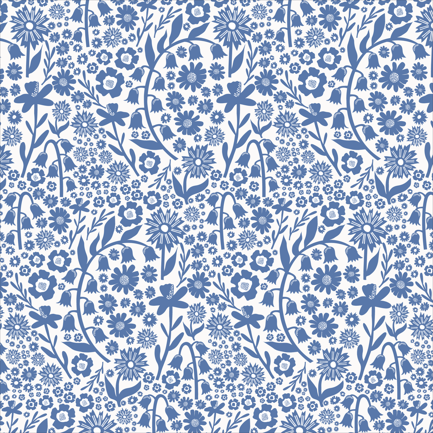 Short-Sleeve Lap Tee - Dutch Floral Delft Blue
